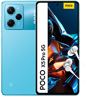 POCO X5 Pro 5G, téléphone Mobile 6,67 AMOLED FHD+ 256Go Bleu, Charge Ultra Rapide en Version FR + 2 Ans de Garantie