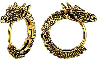 Richsteel Drachen Ohrringe Schmuck für Männer Frauen Runddraht Edelstahl Farbe Gold