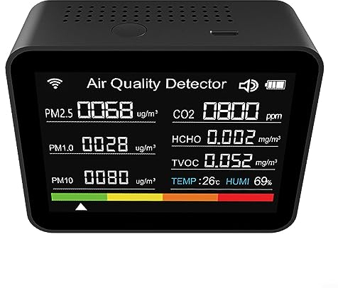 per Tuya - Monitor qualità dell'aria, WiFi 13 in 1, rilevatore di , per casa, ufficio, hotel, colore: nero