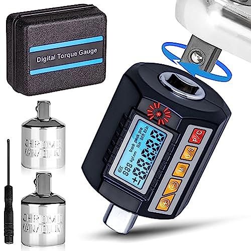 ISTOVO 1 Satz Digitaler Drehmomentschlüssel-Adapter 1/2,3/8, 1/4 mit LED-Hintergrundbeleuchtung, Speicherfunktion, 50 Stunden Arbeitszeit für Autoreparaturen