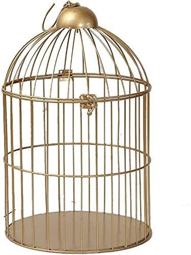 ZUMAHA Sicherheit Vintage Eisen-Vogelkäfig, multifunktionaler dekorativer Blumenständer für den Außenbereich, tragbarer Reiseflug-Vogelkäfig für Heimtierbedarf Solide
