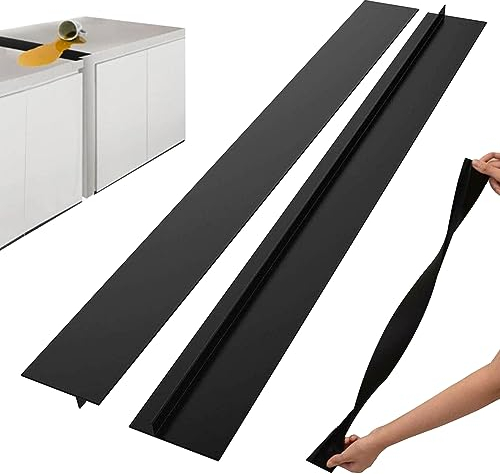 Neroyaner Stove Gap Cover Silicone Stove Counter Gap Cover 21 Inch Long Heat-Resistant Reusable Kitchen Filler Seals Spills Between Counter Stovetop Oven 2Pcs
