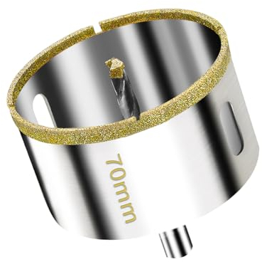 Meccion Diamond Hole Saw with Pilot Center Drill Bit 70mm Diamond Core Hole Cutter for Tile, Porcelain, Glass, Marble, Ceramic