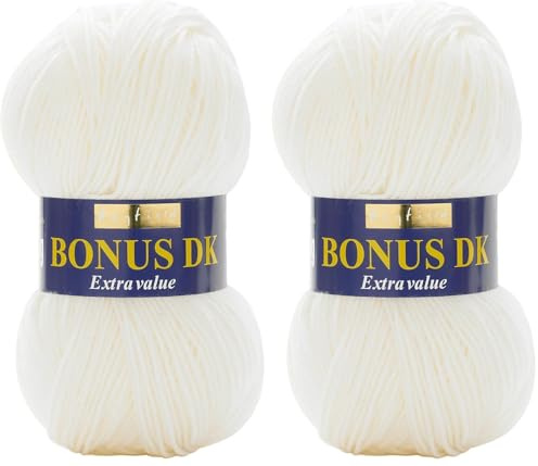 Sirdar Hayfield Bonus DK Double Knitting, Cream (812), 100g (Pack of 2)