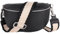 MIRROSI® Bauchtasche Damen, Echtleder, Made in Italy, Umhängetasche, Brusttasche, Crossbody Bag (1 Tasche & 2 Gurte) (Schwarz (Spitzen Schwarz Beige), Große Tasche (28x18x9cm))