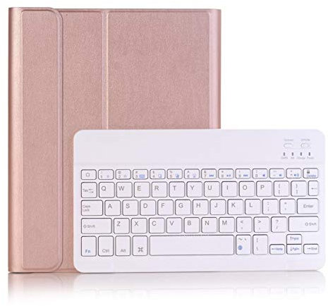 QISUO PU-Schaum-Tablet-Tastatur-Schutzhülle, kompatibel mit Huawei Mediapad M5 Lite 10 10,1 Zoll (BAH2-W09 BAH2-L09 BAH2-W19) (Farbe: Roségold)