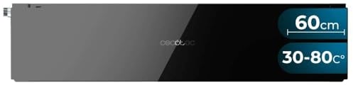 Cecotec Cajón Calientaplatos Integrable 60cm Bolero Hexa WD Glass Black. 470W Potencia Máxima, Temperatura Ajustable 30-80º, Control Mecánico, Alfombra Antideslizante Interior, Vidrio Negro