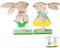2 Stück Osterdeko Holz Hase Set, Holz Aufsteller Deko, Osterhase Deko Geschenke für Draußen Tischdekoration Garten Freunde Jungen Mädchen