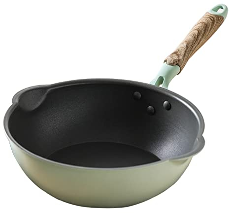 FEIGUO Padella Antiaderente Pentole da cucina Padella antiaderente Pentola da cucina Wok con manico (D 24 cm)