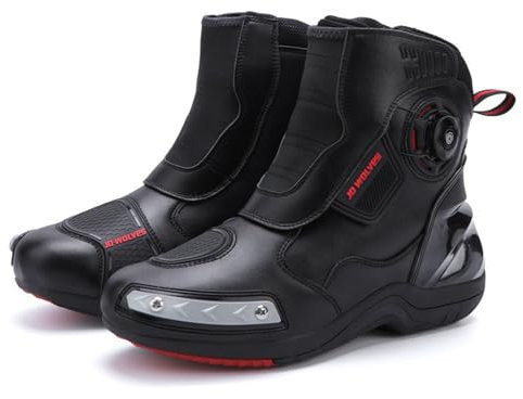Stivali da moto classici uomini, stivali da combattimento in pelle impermeabile, stivali da lavoro per uomini con suola resistente allo slitta(Color:Black,Size:39 EU)
