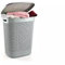 52L,50L,43L & 9L Plastic Slim Lid Bin Laundry Basket Clothes Washing Hamper Organiser Storage Container (52L Drop Design Ice Grey)