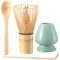 saerryor 4 Pack Matcha Kit, Natural Matcha Whisk, Green Matcha Set Matcha Whisk (Chasen), Ceramic Whisk Holder, Scoop (Chashaku), Tea Spoon