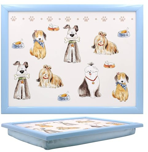 The Leonardo Collection Faithful Friends Dog Laptray With Bean Bag for Serving Dishes | Lovely Lap Trays for Eating on Lap for Dinner or Breatfast | Newly Designed Food Trays for Lap