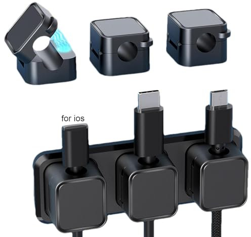 Magnetischer Kabel-Organizer, magnetischer Kabelclip, magnetisches Kabelmanagement, selbstklebender Schreibtisch-Kabel-Management-Organizer, selbstklebend unter dem Schreibtisch, USB-Kabel-Management