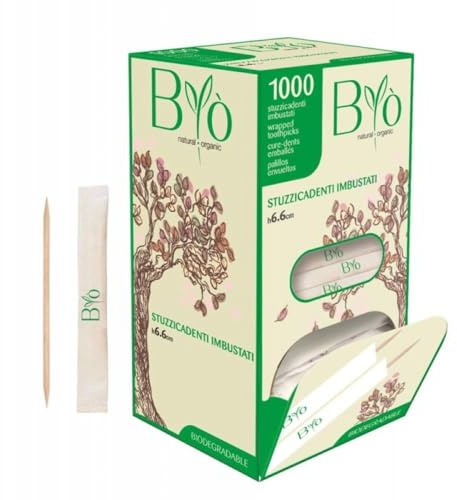BYO Palillos de abedul envasados 6,6 cm con caja – 1000 unidades