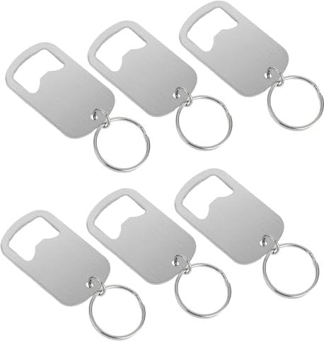 6 Pcs Bottle Opener with Keyring, Stainless Steel Beer Bottle Openers, Keychain Bottle Opener for Home Kitchen Bar Party Restaurant, Durable Keychain Beer Opener, Compact Soda Beer Bottle Openers