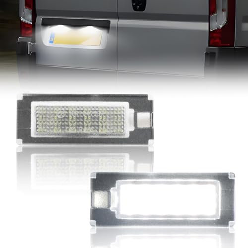 GSOWO LED Kennzeichenbeleuchtung für Fiat Ducato Bus/Kasten Peug-eot Boxer Bus 2006-2019, [Langlebig & Effizient] Hochwertige Canbus Fehlerfrei 18 SMD Nummernschildbeleuchtung, 2 Stücke