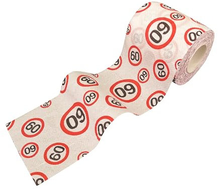 Decoration anniversaire 60 ans papier toilette amusant panneau de signalisation rouge/blanc - Décoration originale pour 60 ans anniversaire femme et homme - Tiwoca