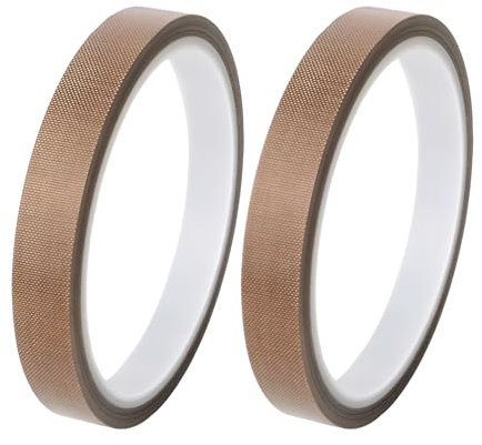 AONAYO 2 Stück Teflonband,Hitzebeständiges Klebeband,Teflon Tape,Auspuff Dichtband,Ptfe Glasgewebeband/Glasklebeband,Hochtemperaturband,Hitzebeständig Bis 260°C,Für Vakuumiergerät, Handversiegelung