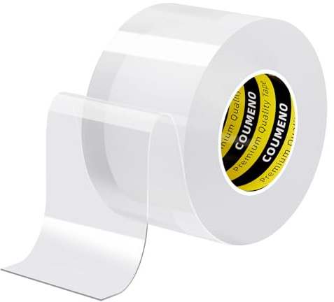 COUMENO Clear Waterproof Tape, Window Weather Sealing Tape, 50mm x 3m | Self-Adhesive Sealant Tape & Door Draft Stopper. Weather Stripping & Draught Excluder for Windows & Doors, Kitchen, Bathroom