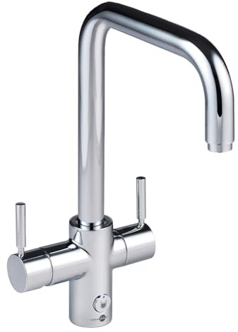 InSinkErator 4 in 1 U-Shape Kitchen Sink Mixer Tap, Water Filter Tap & NeoTank, Instant Hot, Cold, Filtered & Near-Boiling Water Faucet, Chrome