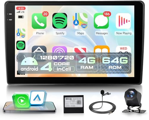 4G+64G sans Fil Carplay Android 15 Autoradio pour Citroen C5 2008-2017 10 Pouces Incell Écran Tactile Autoradio avec Android Auto GPS Navi WiFi Mirror Link Bluetooth FM/RDS EQ/USB/SWC Caméra de Recul