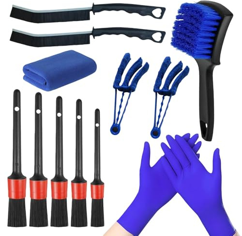 Car Detailing Kit,13 Pcs Car Cleaning Kit Interior Exterior, Car Cleaning Products, Car Interior Cleaning Kit, Car Washing Kit For Car Motorcycle Bike Wheels Engine Emblems Leather Dashboard Air Vent