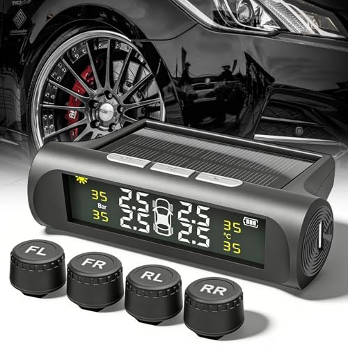 SUNOYA Tpms Sistema Di Controllo Della Pressione Degli Pneumatici Senza Fili Con Display Lcd 4 Sensori Esterni