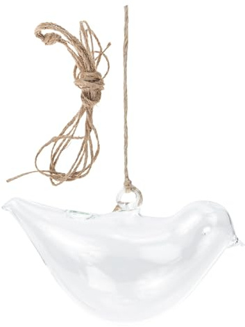 DOITOOL Hängender Glasblumenbehälter in Vogelform aus Glas Kompakt und Aufhängen für Pflanzen im Büro und Wohnzimmer Geeignet