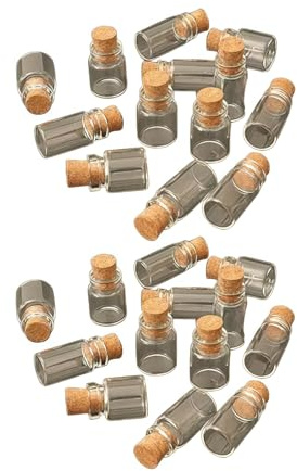 20Pcs Dollhouse Glass Jars Miniature: 1/12 Scale Glass Bottles Food Container for Kitchen Restaurant - Mini Canister Empty with Cork,Dollhouse Accessories,Dollhouses Décor