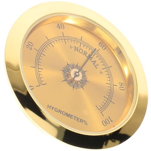 LAPYAPPE Portable Golden Metal Moisture Meter for Guitar Case with Easy Carrying and Storage Acoustic Guitar Hygrometer Decorative Humidity Monitor