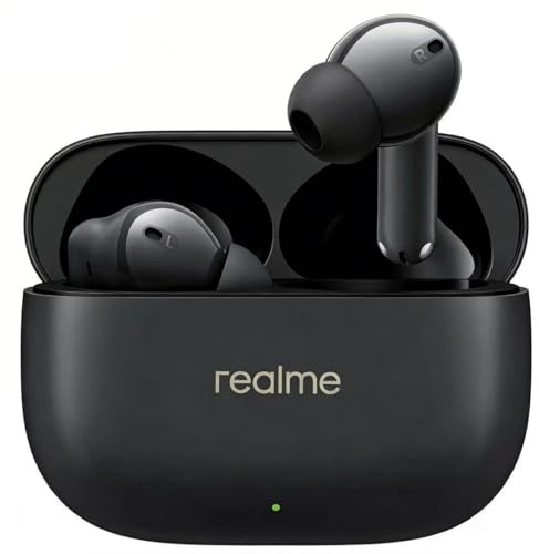 realme Buds T310 Cuffie Bluetooth 46dB Controllo del Rumore Ibrida, Auricolari Bluetooth con 12,4mm Driver Dinamico per Bassi e 3D Audio Spaziale, 40 Ore Autonomia, 45ms Latenza, IP55 Resistente, Nero
