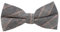 DonDon Herren Fliege 12 x 6 cm kariert gebunden und stufenlos justierbar aus Baumwolle im Tweed Style grau-braun