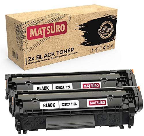 Matsuro Original | Compatible Toner Cartridge Replacement for HP Q2612A 12A (2 BLACK)