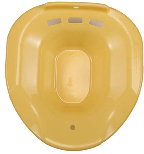NANANA Bain de Siège Hanche Baignoire Hip Tabouret pour Toilette Hémorroïdes Aides de Salle de Bain, Les Femmes Enceintes Bidet Portable, 375X370x117 Mm,LightYellow