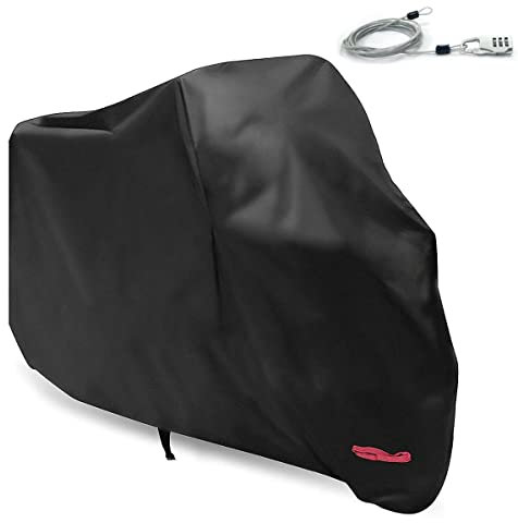 Limirror Bâche de protection pour moto - Pour intérieur et extérieur - Pour Harley-Davidson, Honda, Suzuki - Noir - 3XL (295 x 110 x 140 cm)
