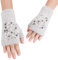 JINTN Winter Fingerlose Handschuhe Punktbohrer Perle Warmhandschuhe Strickhandschuhe Fäustlinge Warm Handgelenk Armstulpen für Damen und Frau