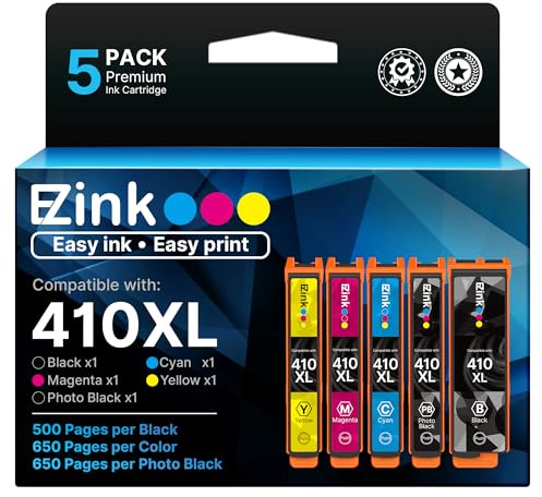 E-Z Ink Remanufactured Replacement for 410XL XP-7100 Ink cartridges, 5 Pack