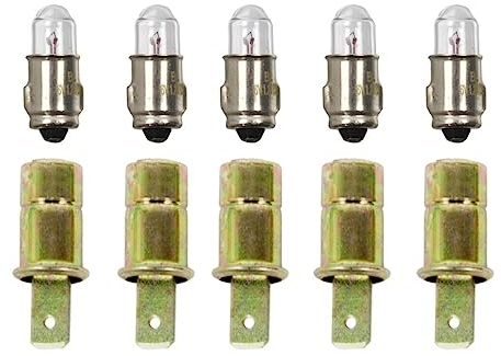 5 x Lampenfassung + Glühbirne 6V für Tachobeleuchtung für MZ ES, TS, ETS, ETZ, RT, Simson S51