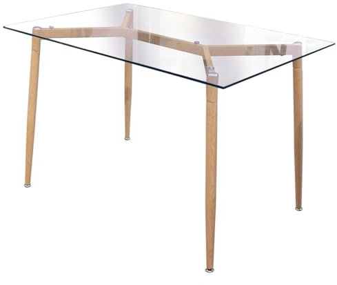 AltoBuy VERANA - Table Repas Rectangulaire Plateau en Verre