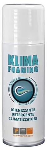 Faren KLIMA FOAMING, Detergente Igienizzante Spray Schiumogeno per Condizionatori,ideale per i pacchi alettati e filtri,disgrega lo sporco emulsionandolo, 400ml
