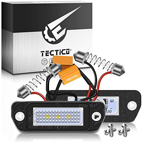 TECTICO LED Kennzeichenbeleuchtung Nummernschildbeleuchtung SMD Ultra Weiß Kompatible mit Benz W163 W164 X164 W251 V251, 2 Stücke