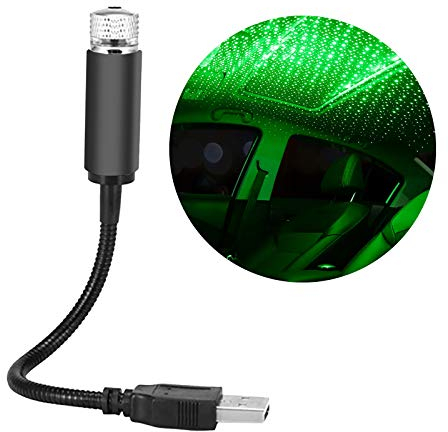 Alecony Auto USB Beleuchtung, Auto LED Atmosphäre Licht Projektor Innenbeleuchtung Ambientebeleuchtung Innenraumbeleuchtung Nachtlichter Innenraum Umgebungslicht (Grün Sternenhimmel, Einstellbar)