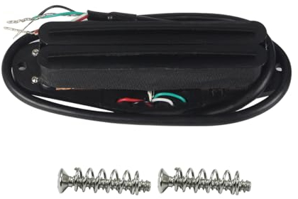FLEOR Hot Rail Keramik Single Coil Sized Humbucker Pickup 9~10K Tonabnehmer für ST E-Gitarre, Vollschwarz