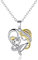 Banemi Halskette Zirkonia, Kette mit Anhänger Damen Silber Gold Kupfer Mutterherz mit Zirkonia Mama Geschenk