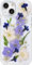 Abbery für iPhone 13/14/15 Hülle Blumen Muster Durchsichtig Mit Echte Getrocknete Weiß Blau Violett Blumen Motiv Flexible Silikon Frauen Mädchen Stoßfeste süß Schutzhülle Handyhülle Cover