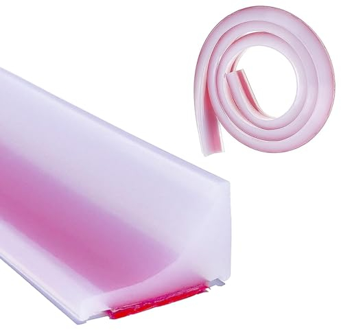 1M*20MM Schwallschutzleiste Dusche Selbstklebend, mit Silikonkautschuk Schwallschutzleiste Selbstklebend, Schwallschutz Trennung von Nass und Trocken, für Küchen, Bäder, Waschbecken (Transparent)