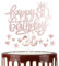 mciskin Girls 30th Happy Birthday Candles Cake Toppers, Number 30 Candle for Cake, Rose Gold Candles for Women Birthday Decorations, Heart Star Cake Toppers for 30th Birthday Party Wedding Anniversary