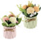 alwaiiz 2 Stück Künstliche Blumen im Topf, Kunstblumen mit Vase, Geeignet für die Dekoration von Häusern, Hochzeiten und Partys, Rosa, Grün