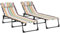 Outsunny 2 Piece Foldable Sun Lounger, Outdoor 4 Level Adjustable Backrest Reclining Chaise Chair, Steel Frame Recliner Chair for Camping, Hiking, Multicolored